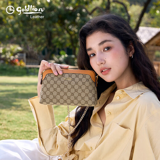 Goldlion Women's Bag New Shoulder Bag Versatile Crossbody Bag Lightweight Clutch Bag Gift for Mom and Girlfriend Brown Brown Small Bag