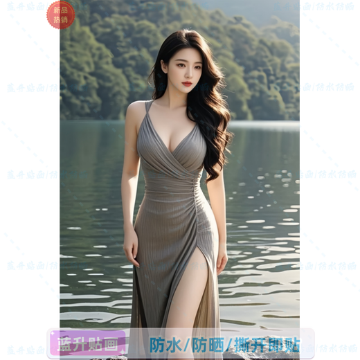 Cóster de belleza sexy de luz completa Sexy pura y lujuriosa belleza personalizada póster de fotos pegatinas para alquiler a3886 altura 15*10 x impermeable/protección solar/autoadhesivo x