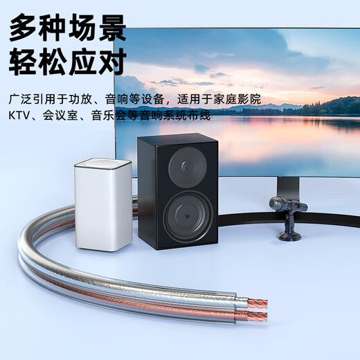 毕亚兹 发烧级纯铜音频线 音响线 音箱线 喇叭线 发烧级 增强型屏蔽抗干扰 纯铜50芯 10米
