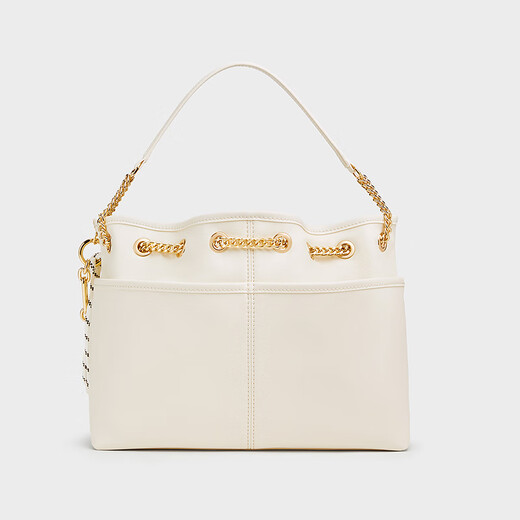 CHARLES&KEITH25夏新品柔软绳结链条包挂单肩托特包CK2-20782617 Cream奶白色 M