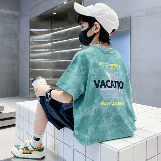 Disney Boys Camiseta de manga corta 2025 NUEVOS Niños de tamaño medio para niños Camiseta de dibujos animados para niños de tamaño medio de tamaño mediano Winniela-BX679 Tamicada impresa azul 160 cm
