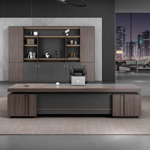 Boss desk desk simple modern office president desk and chair combination light luxury executive desk manager desk 1.6 meters boss desk (single cabinet)