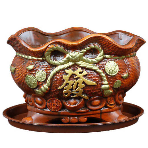 Yonghuan Cerámica clásica de la olla de flores Tipo universal súper grande con bandeja creativa de escritorio para el hogar ovalado bambú bonsai 3523 insistir (sin bandeja) 0 cm cerámica