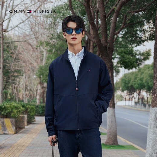 Tommy Hilfiger25 new spring and summer men's trendy outdoor casual commuting stand-up collar sports breathable and cool thin jacket