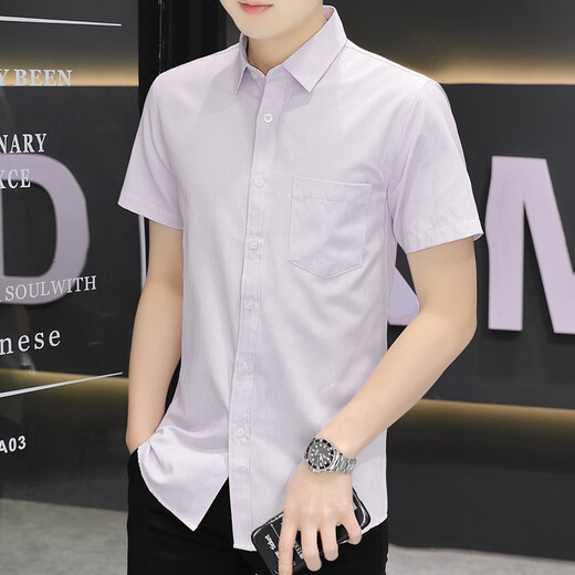 
Hua Jiuqing Guangdong Puning high-end shirt loose big belly men summer men short-sleeved shirt middle-aged thin style business long sleeve K08-03 wide blue strip + 997 thin blue strips One size 3890-104Jin [Jin equals 0.5 kg]