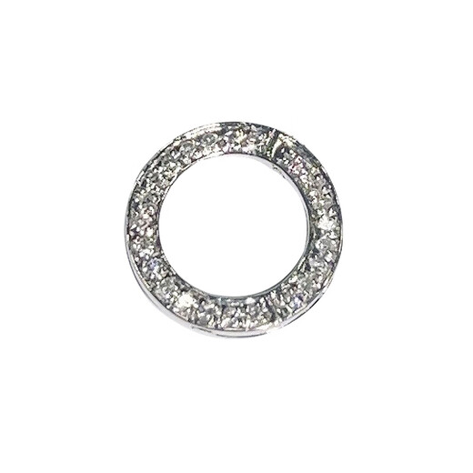 Junpo 18k gold buckle inlaid with diamond pendant, high cargo rope, movable K gold connecting buckle head, thickened jewelry jade multi-purpose accessories, 18K gold full diamond universal ring, extra large size with certificate