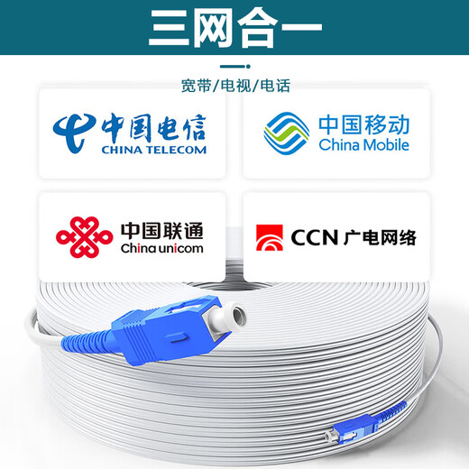 【可定制】光缆皮线光纤跳线SC电信级光纤线低烟无卤光纤入户线 室内1芯2钢丝GJXH光纤线SC接头 10米