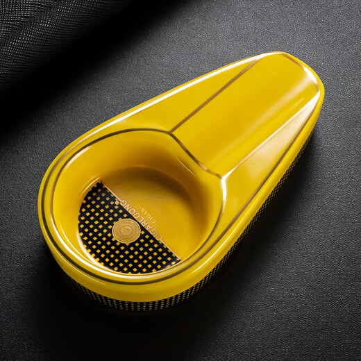 Kelong cigar smoking set of four sharp cigar cutters sharp cigar drill ceramic ashtray set CLT-23HG1 yellow four-piece set