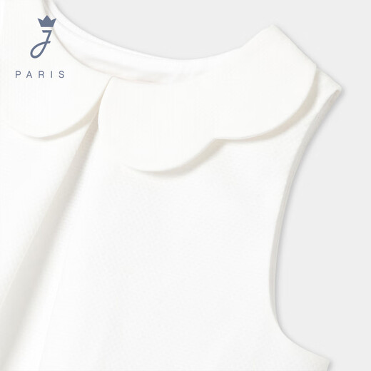 JACADI Yacadi French Girls Sleeveless Round Neck Shirt 2025 Summer New Product All-match T-shirt Top 2041079 White 701 152 /12A