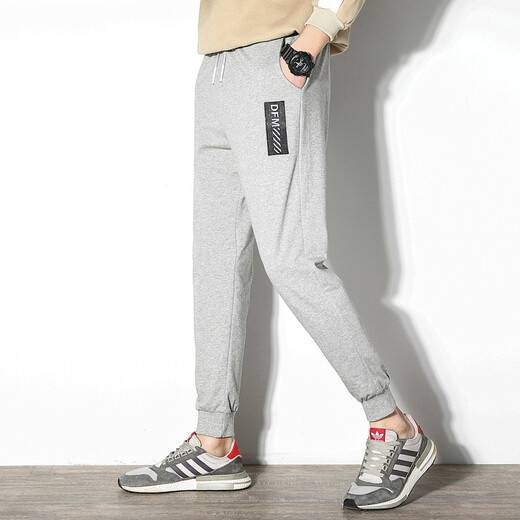 Tiger Trace Sport Hosen Herren Dünne Sommerhosen gerade lose Lose großer Baumwoll -Laufübungen geschlossene Kellner Hosen Freizeithosen Grau (9898 geschlossen) 3xl