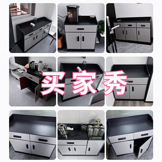 Yijia wood light luxury sideboard cupboard living room wall storage cabinet multi-functional storage cabinet modern simple tea cabinet wine cabinet countertop with threading holes light luxury three doors and one drawer 100*34*93CM door-to-door installation