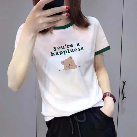 Vancl Eslite Yihion White Camiseta de algodón puro de manga corta de manga corta de Summer Europe