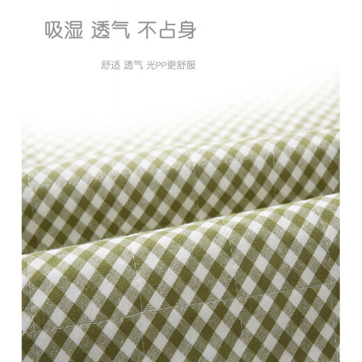 巴比象（bbet）苎麻隔尿垫夏季小号防水可洗凉席宝宝透气防漏棉麻尿垫夏天尿布垫 【苎麻2条装米格+蓝格】50*70cm 1x1cm