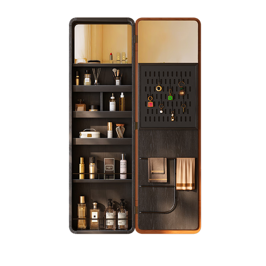 Bogao Yimu dressing mirror bedroom antique style solid wood full-length mirror wall-mounted cosmetic mirror jewelry storage cabinet mirror cabinet original design Norwegian forest long mirror cabinet FAS grade ash wood