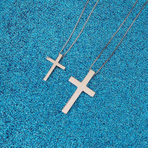 Dirholl PT950 Platinum Simple Cross Necklace Platinum Light Luxurious Collarbone Women's Gift for Friends and Best Friends Free Engraving/Ghostwriting Greeting Cards/Customized Style