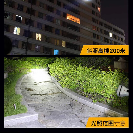 米囹老年人专用手电筒家用充电式强光照明小便携户外耐用U 3888白色中号