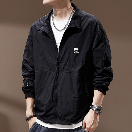 JEEP SPIRIT Jeep sun protection clothing men's summer new outdoor quick-drying jacket fishing breathable anti-UV cool feeling sun protection clothing black 3XL