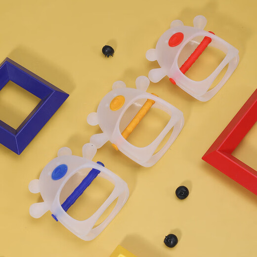 Bear Silicone Teether Baby Chewable Baby Boilable Teething Stick Baby Anti-Eating Hand Chew Teether Soothing Toy Little Bear Hand Guard Teether - Red Bag Bear Hand Guard Teether