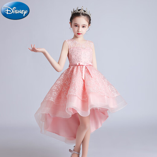 Vestido de princesa de Disney Vestido de cumpleaños para niñas Niños de altura de alta gama Flores Flores Boda Piano Piano Tocio Tw683 White [Sigue la corona] 130 cm