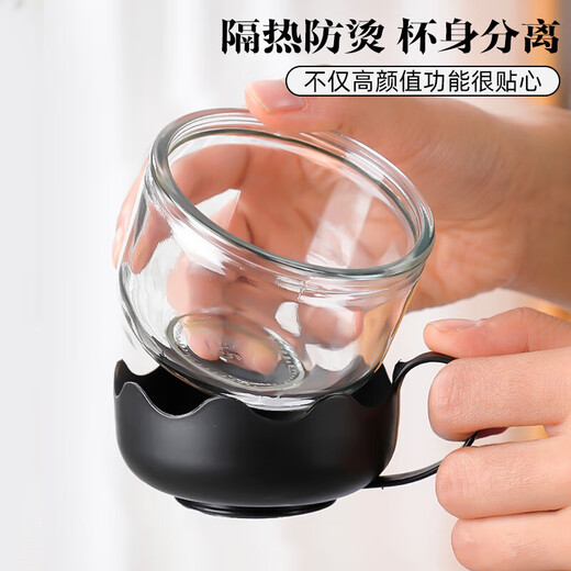 JD Logistics Teapot Set Large Capacity Glass Teacup with Filter High Temperature Resistant Tea Set 1000ml Pot + 4 Cups