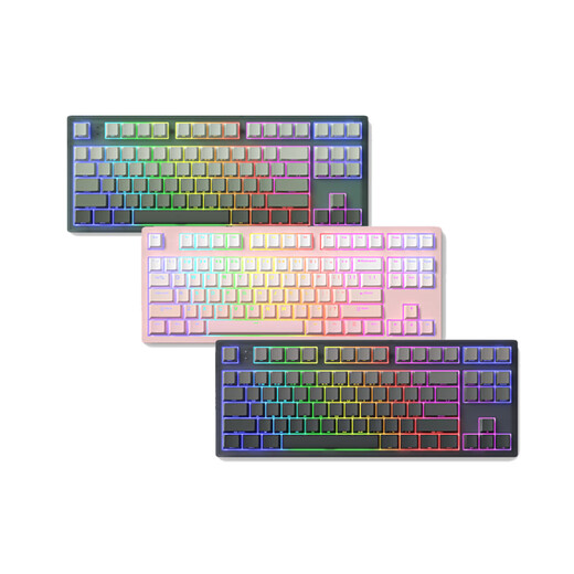 
Hongyun Dangtou luminous hot-swap side engraving mechanical keyboard wired wireless three-mode 87 key game MK870 three-template-Hongyun Dangtou side engraving blue axis (ballpoint pen sound)