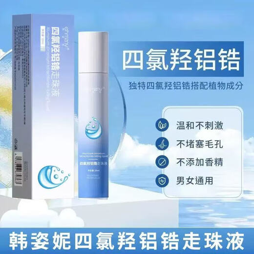 Aluminum tetrachlorohydroxyzirconium body odor spray aluminum hydroxychloride antiperspirant for sweaty hands and armpits deodorizing water for men and women only 20ml*1 bottle