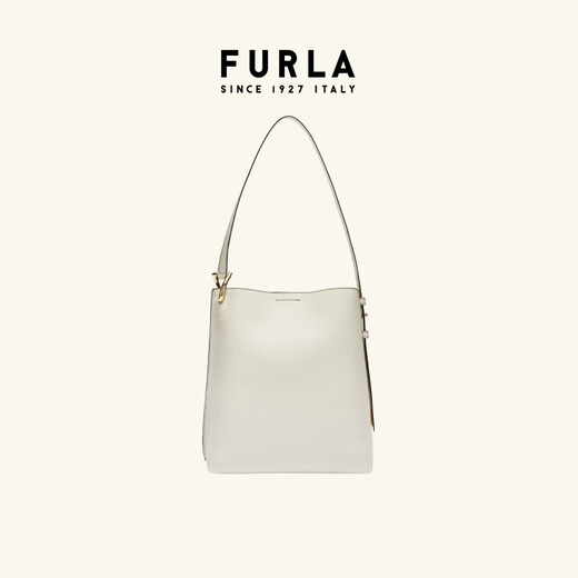 芙拉（FURLA）【618】【平台专供款】MIANOVA牛皮大号女士单肩包水桶包 白色