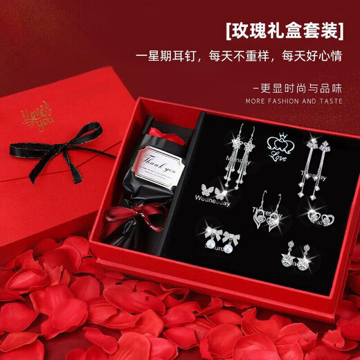 Crystal earrings for women 2025 new tassel earrings one week earrings silver needle earrings high-end birthday gift for girlfriend