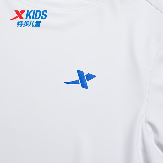 Xtep Girls Short Sleeve Shorts Set Summer 2025 New Children's Fashionable Medium and Large Children Summer Sports Two-Piece Set Pearl White [Cool Short Sleeve + Quick Dry Shorts] 150 cm
