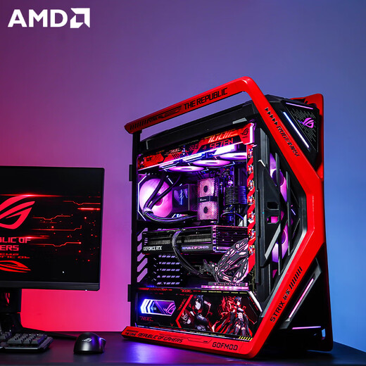 ASUS Ryzen R9 9950X3D/RTX5090D/RTX5080 Night God ROG Family Bucket RO Ji Chuangshishen Desktop Game Desktop E-Sports AI Computer Host R9 9950X3D+ASUS RTX5090丨Three Single Hosts