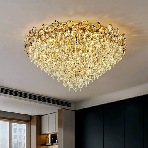2025 suitable for crystal living room chandeliers 2025 new luxury high-end villa master bedroom lamp meal 6195 chandeliers - round diameter 80cm living room