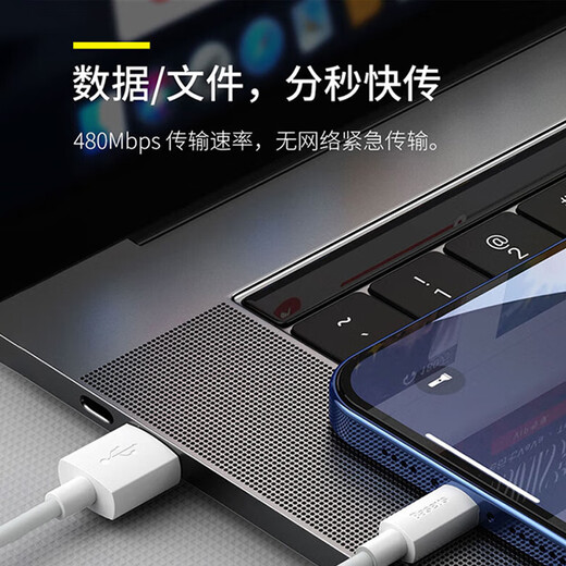 倍思苹果数据线快充充电线适用iPhone14/13/12Pro Max/XR/Xs/11/8手机ipadpro/air2平板车载1.5米2条装