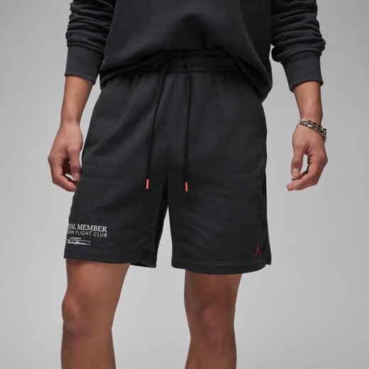Nike shorts pantalons masculins pantalons de sport à la mode lâche confortable pantalon décontracté à cinq points dx9717-045 / noir 2xl