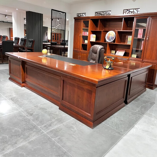 Hanjitangyu Chinese style solid wood desk boss desk president desk office executive desk chairman high-end simple workbench 2.4 meters boss desk