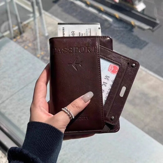 护照钱包一体出国旅行夹收纳包证件包防盗刷卡包高颜值女多功能便 护照钱包藕粉色
