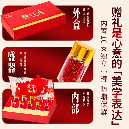 Shennong Jinkang Iranian Saffron Geschenkbox 3g Super echte Frauen nahrhafte Geschenkgeschenk für Mutter und Frau Geburtstagsgeschenk