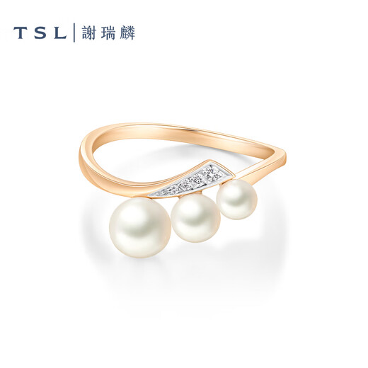 Xie Ruilin (TSL) TGOL Fashion Pearl Series 18K Gold Diamond Pearl Ring Offline Same Style 63644