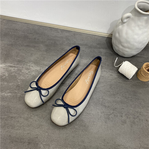 Sofea sommer boge flache schuhe vielseitige leichte mundschuhe schwangere Frauen Ballettschuhe J683-4 Aprikose Farbe 35