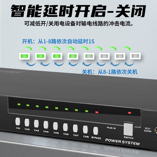 Depusheng KD-330 10-way power sequencer 8-way stage home conference performance filter central control RS232 serial port RS485 independent switch protocol professional engineering grade 10-way sequencer KD-330