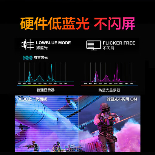 AOC 23.8英寸240Hz显示器FastIPS高刷电竞游戏HDR电脑显示屏幕1MS硬件低蓝光24外接笔记本 【新】240Hz硬件低蓝光 24G10ZE