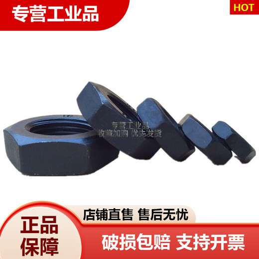 Tuerca delgada 10,9 grado GB6172 tuerca plana M8--M64 tapa de tornillo de tuerca delgada hexagonal estándar nacional de acero al carbono M12 * 1,75 (10 lados opuestos 18 espesor 6