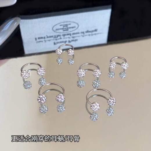 QMXDs999 pure silver needle earrings for women, exquisite flashing double-headed balls, 2025 new style pure silver ear bone nails, ear piercing earrings, 8mm pair