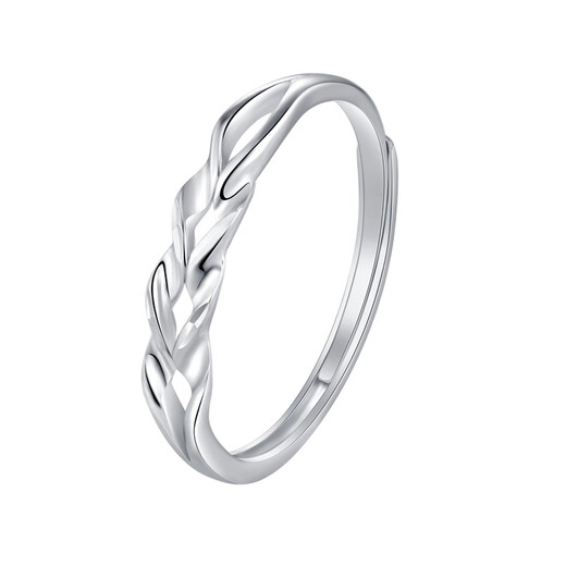 Zhou Taisheng platinum ring wheat ear ring PT950 live mouth exquisite light luxury gift for girlfriend and wife Christmas gift wheat ear ring about 2.2g