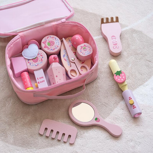 幼儿童过家家玩具女孩化妆品包套装仿真梳妆台小公主新年生日礼物 彩色梳妆台+美发+化妆