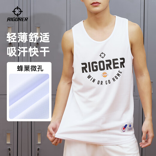 准者（RIGORER）篮球背心男士夏季篮球训练大学生跑步户外田径布透气清凉球衣 Z123210345-1纯正黑 【背心】 XL (180)