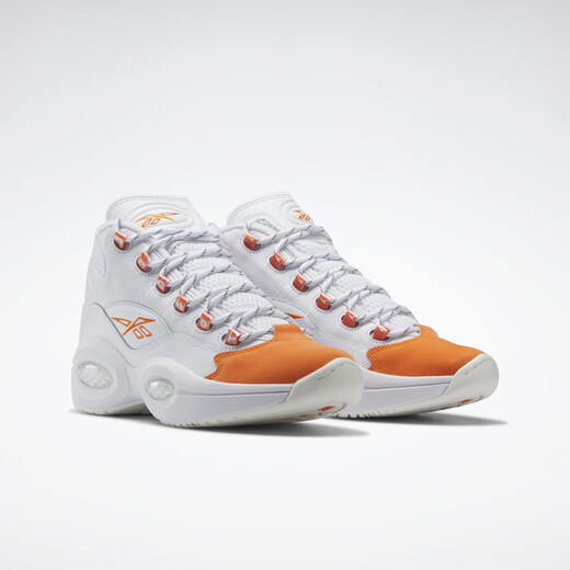 Reebok男女QUESTION MID橙脚趾复古拼色运动实战训练篮球鞋 HR1049(LSF01)-1 36