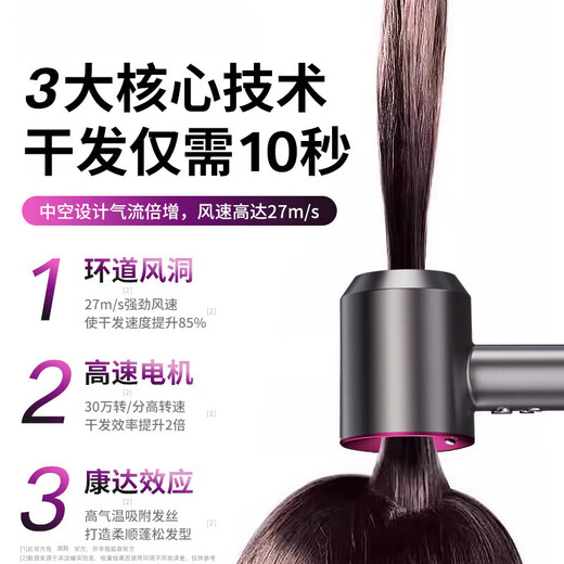 JCZS German brand hair dryer household mute negative ion high power does not hurt hair high-speed quick drying leafless hair dryer hair care dormitory portable business trip baby pet lady top version berry rose red five-spout 1.8 meters of noodles + gift box