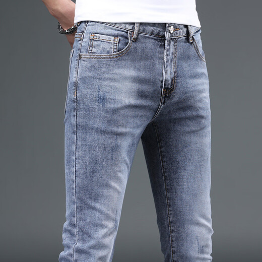 Falamone Armani Light Luxury Jeans Männer 2025 Frühlings- und Sommer Dünne schlanke Füße Elastizität und lässig Koreanische Version High-End MK9901 28