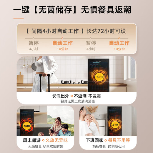 Canbo disinfection cabinet household drying and disinfection cupboard vertical large capacity 480 liters double door commercial star stainless steel UV canteen tableware disinfection cabinet XDZ480-S3