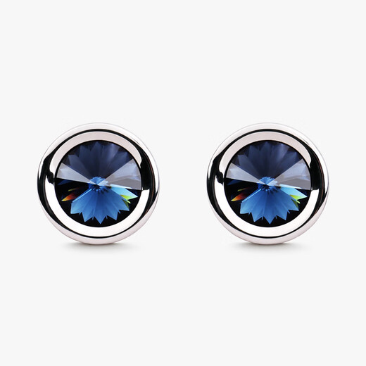 Nosskiss Premium Crystal Cuff Links для мужчин Простые и модные деловые французские манжеты рубашки Стабилы легкие роскошные подарки подарки синий хрустал (упаковка подарочной коробки)